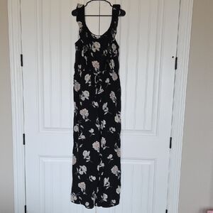 Floral Black Pants Jumpsuit/Romper